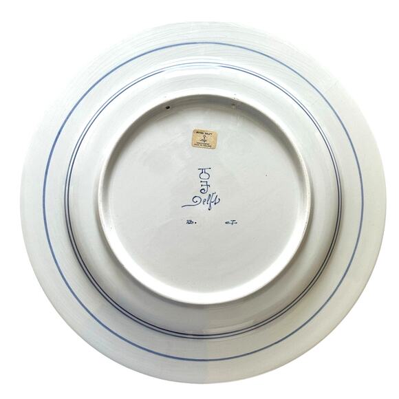 Royal Delft Porcelain 13.75" Vintage CT Handpainted Charger Plate-Extremely Rare - Picture 8 of 10